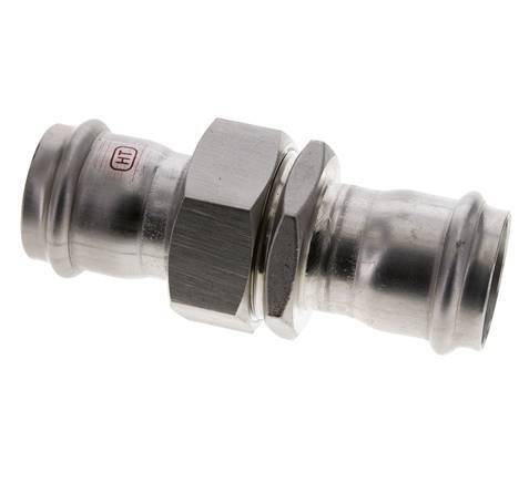 Pressverschraubung - 35 mm Innengewinde - Flachdichtung aus Edelstahl