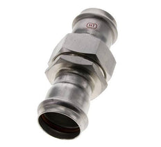 Pressverschraubung - 35 mm Innengewinde - Flachdichtung aus Edelstahl