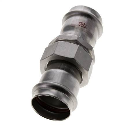 Pressverschraubung - 42 mm Innengewinde - Flachdichtung aus Edelstahl