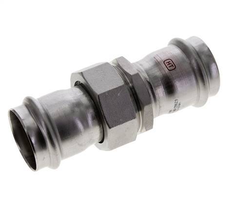 Pressverschraubung - 42 mm Innengewinde - Flachdichtung aus Edelstahl