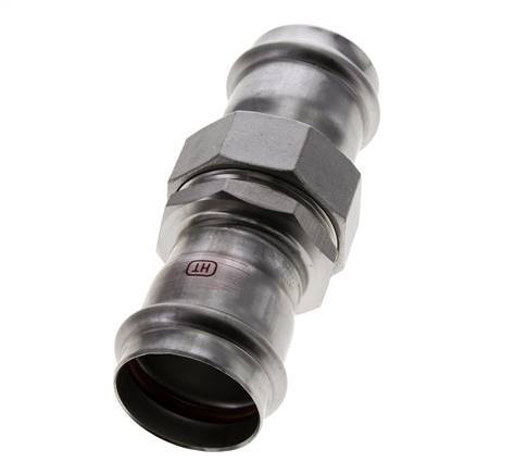 Pressverschraubung - 42 mm Innengewinde - Flachdichtung aus Edelstahl