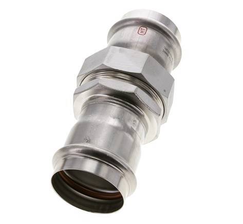 Pressverschraubung - 54 mm Innengewinde - Flachdichtung aus Edelstahl