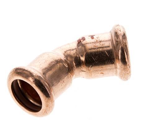 45deg Elbow Press Fitting - 15mm Female - Copper alloy
