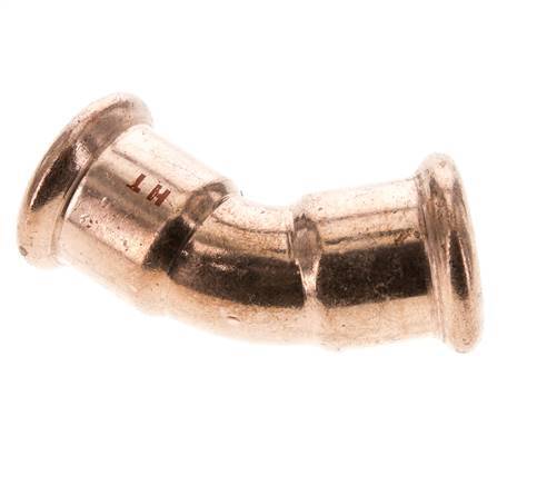 45deg Elbow Press Fitting - 22mm Female - Copper alloy