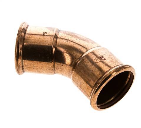 45deg Elbow Press Fitting - 54mm Female - Copper alloy