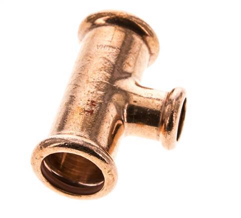 Tee Press Fitting - 15mm Female & 22mm - Copper alloy