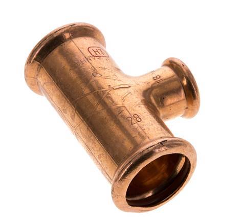 Tee Press Fitting - 18mm Female & 28mm - Copper alloy