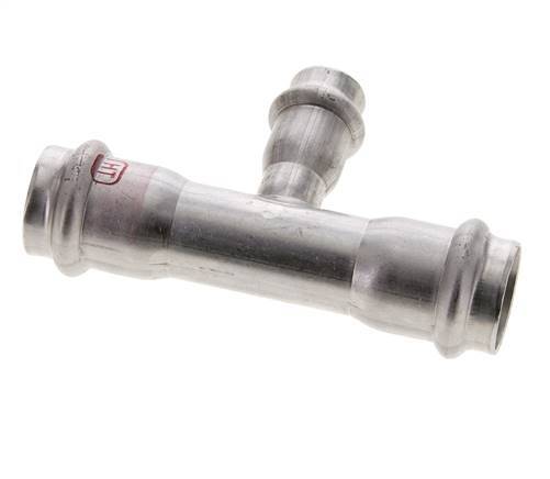 Tee Press Fitting - 15mm Female & 22mm - Stainless Steel