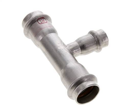 Tee Press Fitting - 15mm Female & 22mm - Stainless Steel