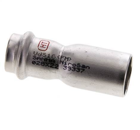 Pressfitting - 22mm Innengewinde & 28mm Außengewinde - Edelstahl