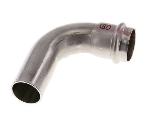 90-Grad-Winkel-Pressfitting - 28 mm Innengewinde & 28 mm Außengewinde - Edelstahl