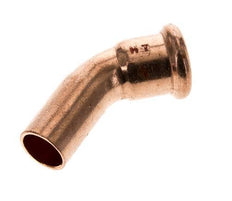 45-Grad-Winkel-Pressfitting - 18 mm Innengewinde und 18 mm Außengewinde - Kupferlegierung