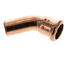 45-Grad-Winkel-Pressfitting - 18 mm Innengewinde und 18 mm Außengewinde - Kupferlegierung
