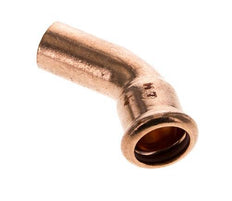 45-Grad-Winkel-Pressfitting - 18 mm Innengewinde und 18 mm Außengewinde - Kupferlegierung
