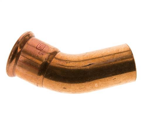 45deg Elbow Press Fitting - 35mm Female & 35mm Male - Copper alloy