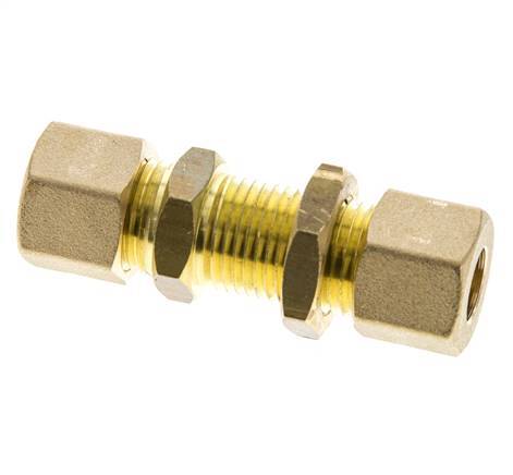 10mm Messing gerade Druckverschraubung Bulkhead 95 bar DIN EN 1254-2