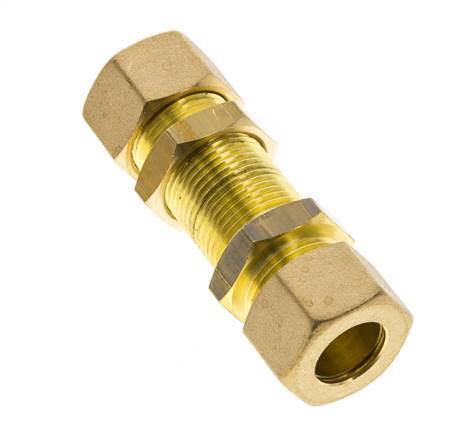 14mm Brass Straight Compression Fitting Bulkhead 89 bar DIN EN 1254-2