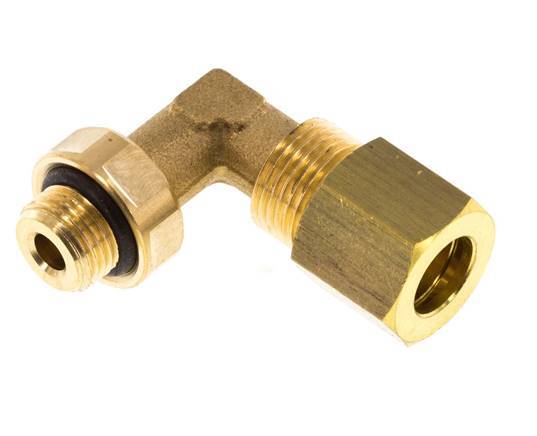 8mm & G1/8'' Brass Elbow Compression Fitting with Male Threads 135 bar NBR Adjustable DIN EN 1254-2