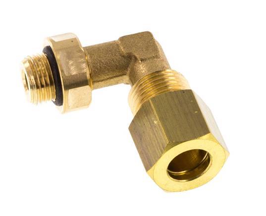 8mm & G1/8'' Brass Elbow Compression Fitting with Male Threads 135 bar NBR Adjustable DIN EN 1254-2