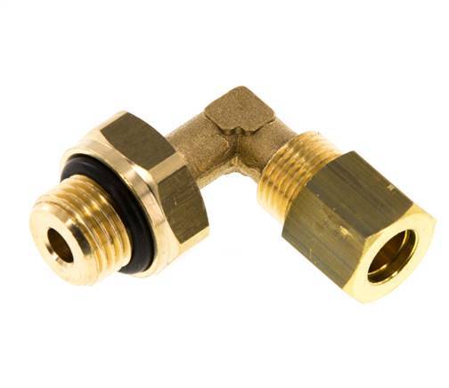 8mm & G1/4'' Brass Elbow Compression Fitting with Male Threads 135 bar NBR Adjustable DIN EN 1254-2