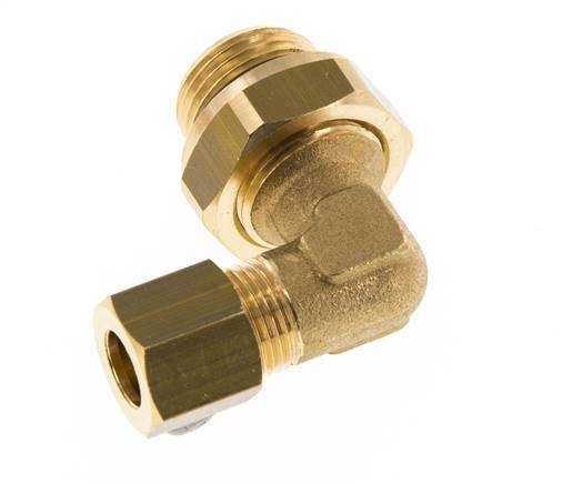 8mm & G3/8'' Brass Elbow Compression Fitting with Male Threads 135 bar NBR Adjustable DIN EN 1254-2