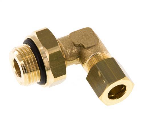 8mm & G3/8'' Brass Elbow Compression Fitting with Male Threads 135 bar NBR Adjustable DIN EN 1254-2