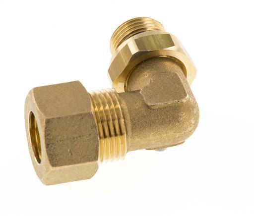 14mm & G3/8'' Brass Elbow Compression Fitting with Male Threads 89 bar NBR Adjustable DIN EN 1254-2