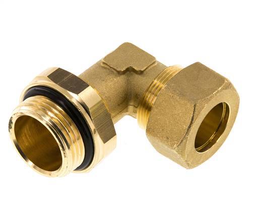 22mm & G1'' Brass Elbow Compression Fitting with Male Threads 54 bar NBR Adjustable DIN EN 1254-2