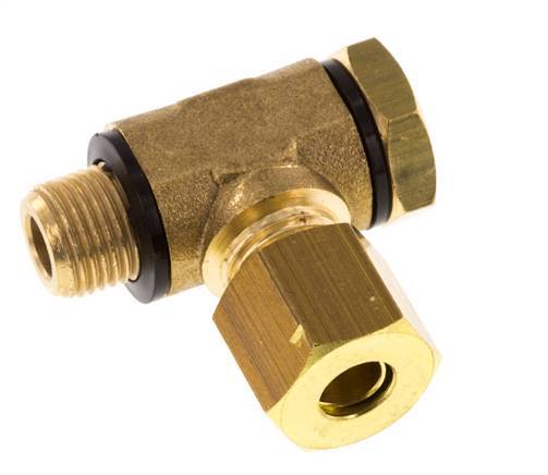 6mm & G1/8'' Brass Swivel Joint Compression Fitting with Male Threads 150 bar Polyamide DIN EN 1254-2