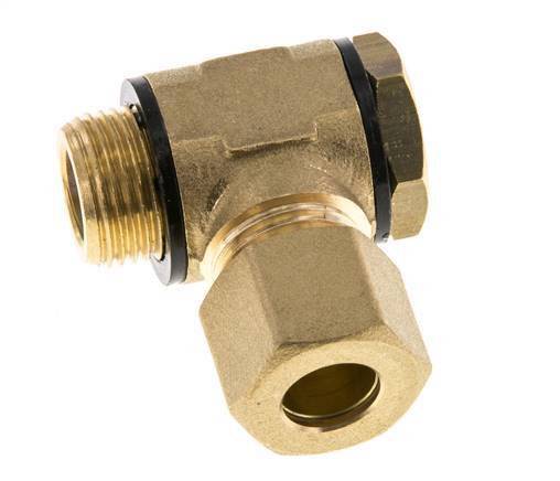 10mm & G3/8'' Brass Swivel Joint Compression Fitting with Male Threads 95 bar Polyamide DIN EN 1254-2