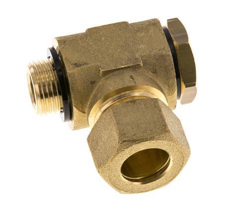 14mm & G3/8'' Brass Swivel Joint Compression Fitting with Male Threads 89 bar Polyamide DIN EN 1254-2