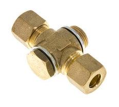 10mm & G3/8'' Brass T-Shape Tee Compression Fitting with Male Threads 95 bar Zinc plated Steel, with NBR insert DIN EN 1254-2