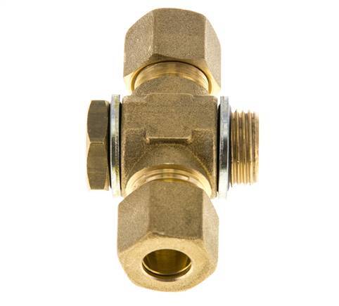 10mm & G3/8'' Brass T-Shape Tee Compression Fitting with Male Threads 95 bar Zinc plated Steel, with NBR insert DIN EN 1254-2