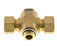 14mm & G3/8'' Brass T-Shape Tee Compression Fitting with Male Threads 89 bar Zinc plated Steel, with NBR insert DIN EN 1254-2