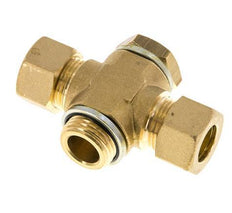 14mm & G1/2'' Brass T-Shape Tee Compression Fitting with Male Threads 89 bar Zinc plated Steel, with NBR insert DIN EN 1254-2