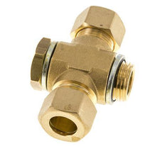 14mm & G1/2'' Brass T-Shape Tee Compression Fitting with Male Threads 89 bar Zinc plated Steel, with NBR insert DIN EN 1254-2