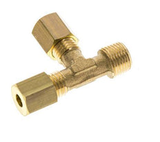4mm & R1/8'' Brass Right Angle Tee Compression Fitting with Male Threads 150 bar DIN EN 1254-2 [2 Pieces]