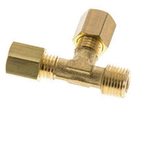 4mm & R1/8'' Brass Right Angle Tee Compression Fitting with Male Threads 150 bar DIN EN 1254-2 [2 Pieces]