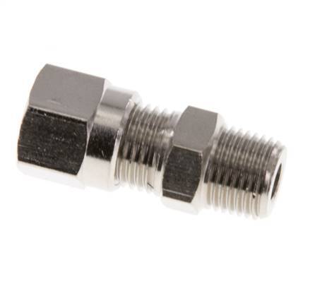6LL & R1/8'' Nickel plated Brass Straight Cutting Fitting with Male Threads 100 bar ISO 8434-1 [5 Pieces]