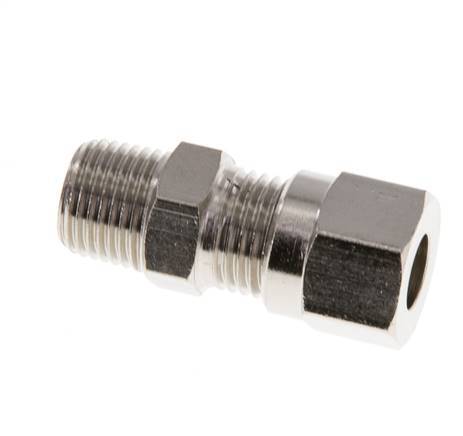 6LL & R1/8'' Nickel plated Brass Straight Cutting Fitting with Male Threads 100 bar ISO 8434-1 [5 Pieces]