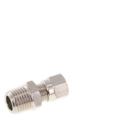 6LL & R1/4'' Nickel plated Brass Straight Cutting Fitting with Male Threads 100 bar ISO 8434-1 [2 Pieces]