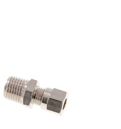 6LL & R1/4'' Nickel plated Brass Straight Cutting Fitting with Male Threads 100 bar ISO 8434-1 [2 Pieces]