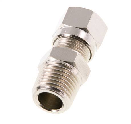 8LL & R1/4'' Nickel plated Brass Straight Cutting Fitting with Male Threads 100 bar ISO 8434-1 [2 Pieces]