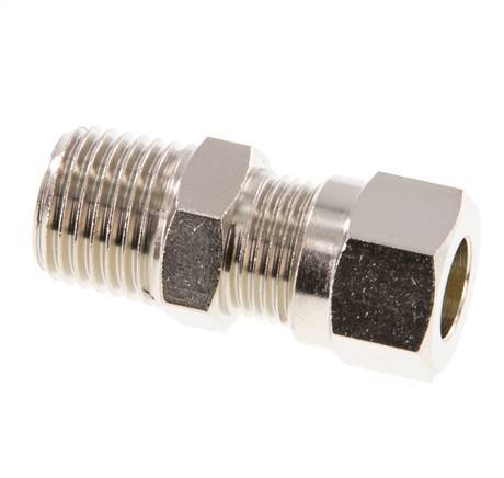 8LL & R1/4'' Nickel plated Brass Straight Cutting Fitting with Male Threads 100 bar ISO 8434-1 [2 Pieces]