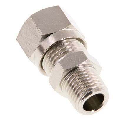 10L & R1/4'' Nickel plated Brass Straight Cutting Fitting with Male Threads 115 bar ISO 8434-1 [2 Pieces]