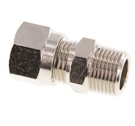 10L & R3/8'' Nickel plated Brass Straight Cutting Fitting with Male Threads 115 bar ISO 8434-1 [2 Pieces]