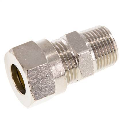 12L & R3/8'' Nickel plated Brass Straight Cutting Fitting with Male Threads 75 bar ISO 8434-1 [2 Pieces]