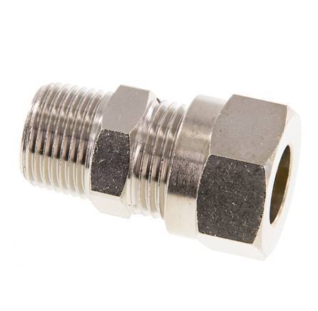 12L & R3/8'' Nickel plated Brass Straight Cutting Fitting with Male Threads 75 bar ISO 8434-1 [2 Pieces]