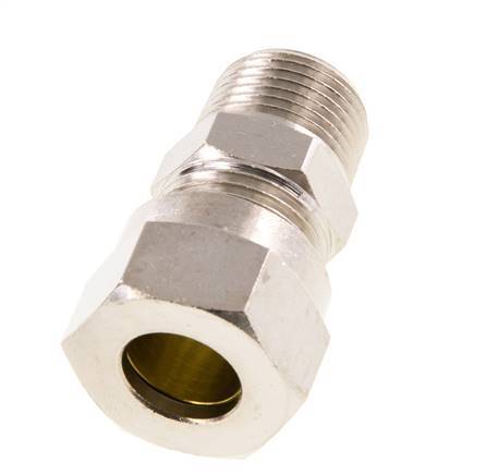 12L & R3/8'' Nickel plated Brass Straight Cutting Fitting with Male Threads 75 bar ISO 8434-1 [2 Pieces]