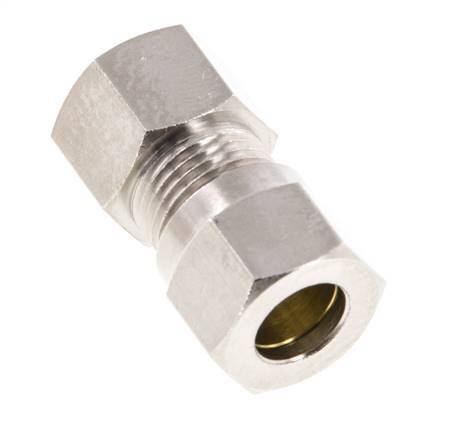 8LL & G1/8'' Nickel plated Brass Straight Cutting Fitting with Female Threads 100 bar ISO 8434-1 [2 Pieces]